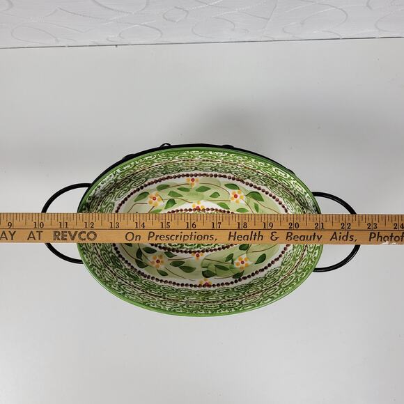 Set of 2 Temp-tations by Tara Casserole Dishes Green Old World Oval Serving Rack - Picture 10 of 13